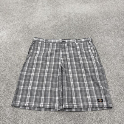 Dickies baggy checkered shorts carpenter grey white Chino check surf shorts long wide leg festival