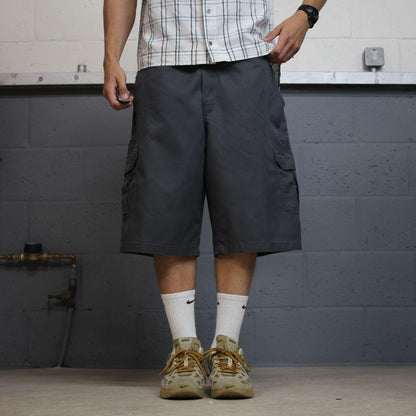 Dickies extra baggy cargo shorts chino grey Skater / surf style shorts long wide leg festival