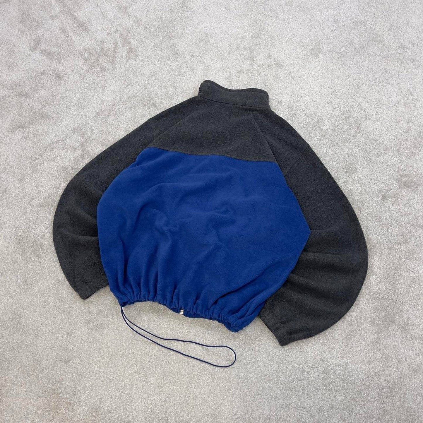 Grey Blue Columbia technical fleece XL full zip up y2k style autumn colour block