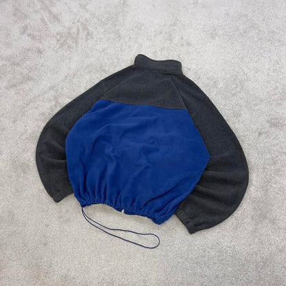 Grey Blue Columbia technical fleece XL full zip up y2k style autumn colour block