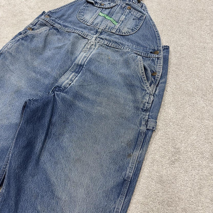 Vintage baggy dungarees 00s denim Key overalls blue 40x28