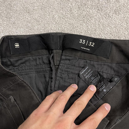 Y2K G-Star Raw cargo pants relaxed dark grey Comfy slim tapered style utility trousers
