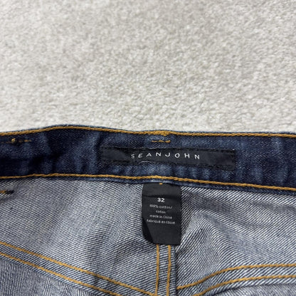 Y2K Sean John jeans straight leg W32L27 blue denim  Hip hop style denim skater pants