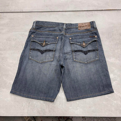 Blue embroidered Seven7 jorts W38
