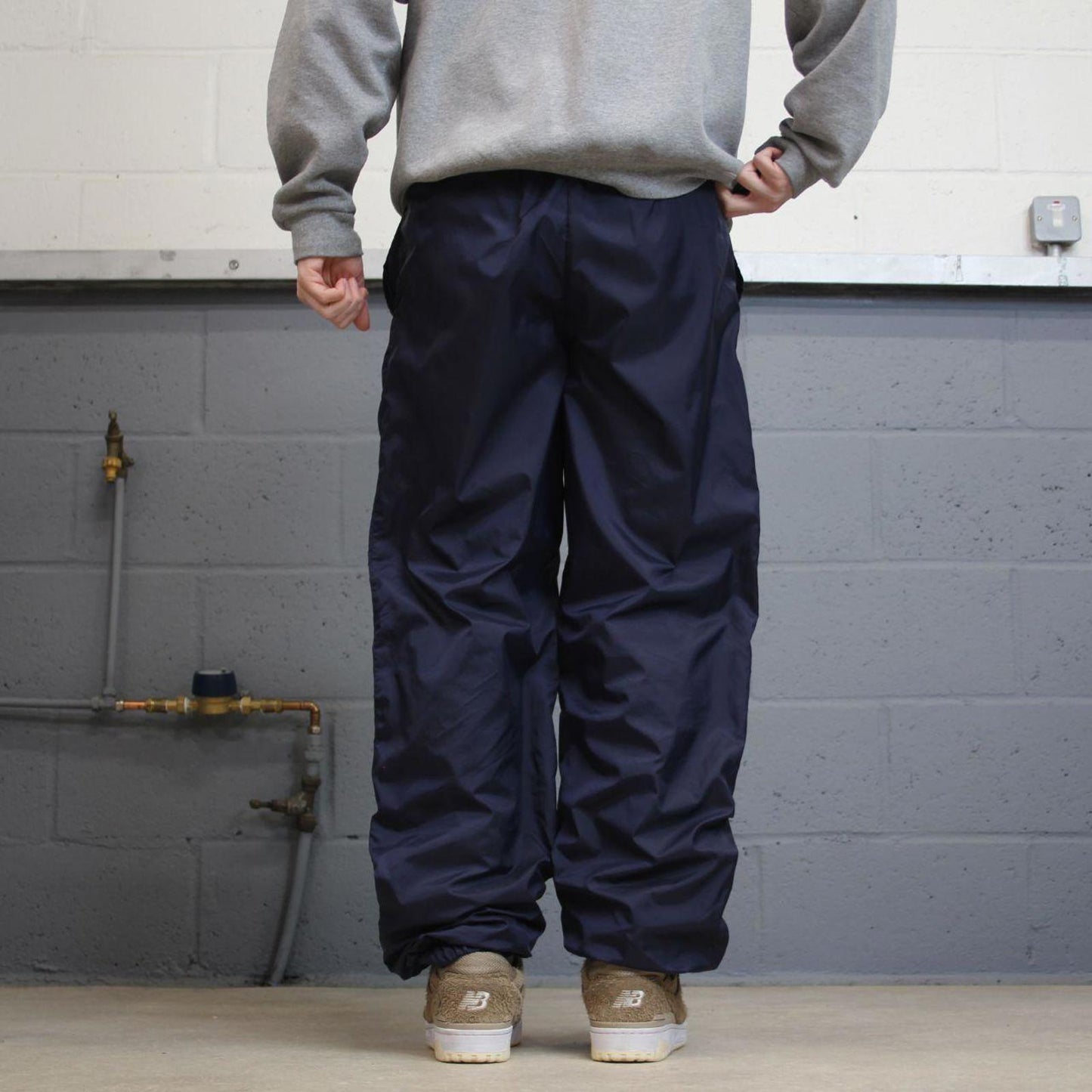 Vintage y2k Fila tracksuit bottoms navy Loose lined embroidered track pants