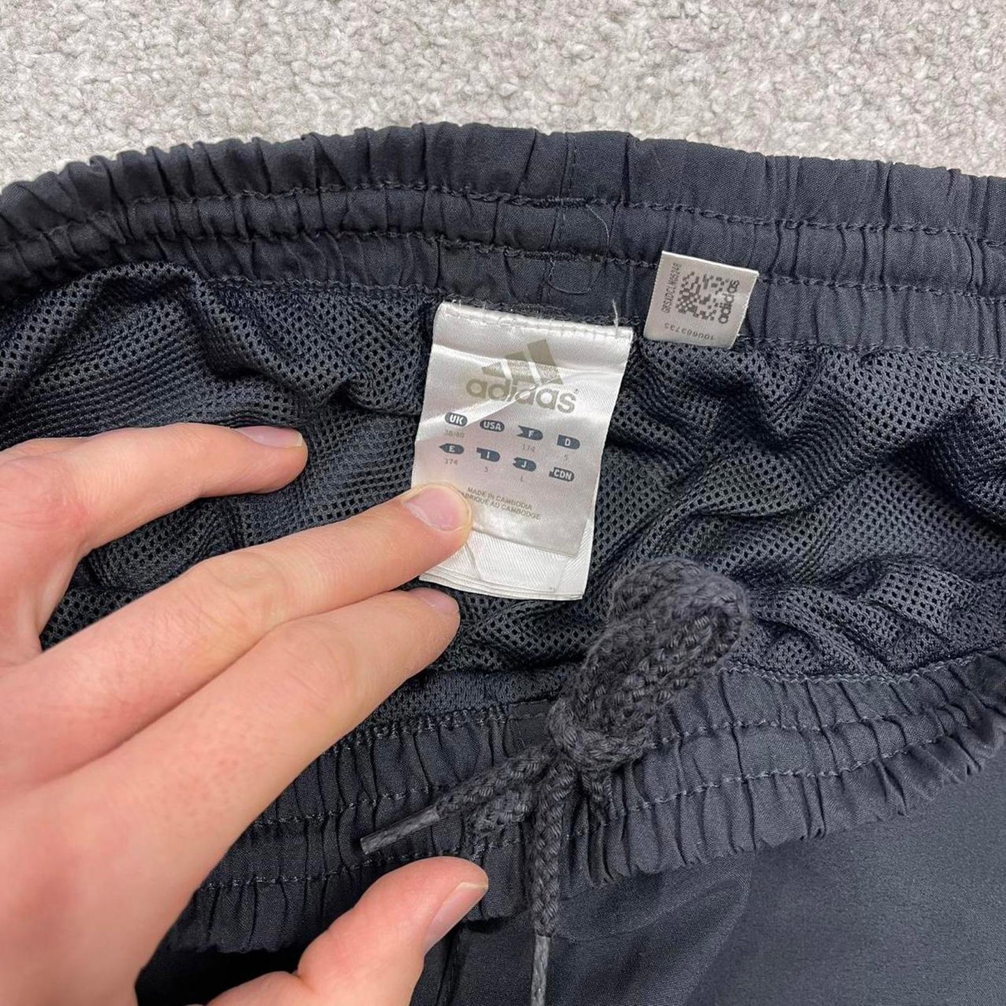 Vintage y2k Adidas tracksuit bottoms grey Loose cuffed drawstring track pants side stripes