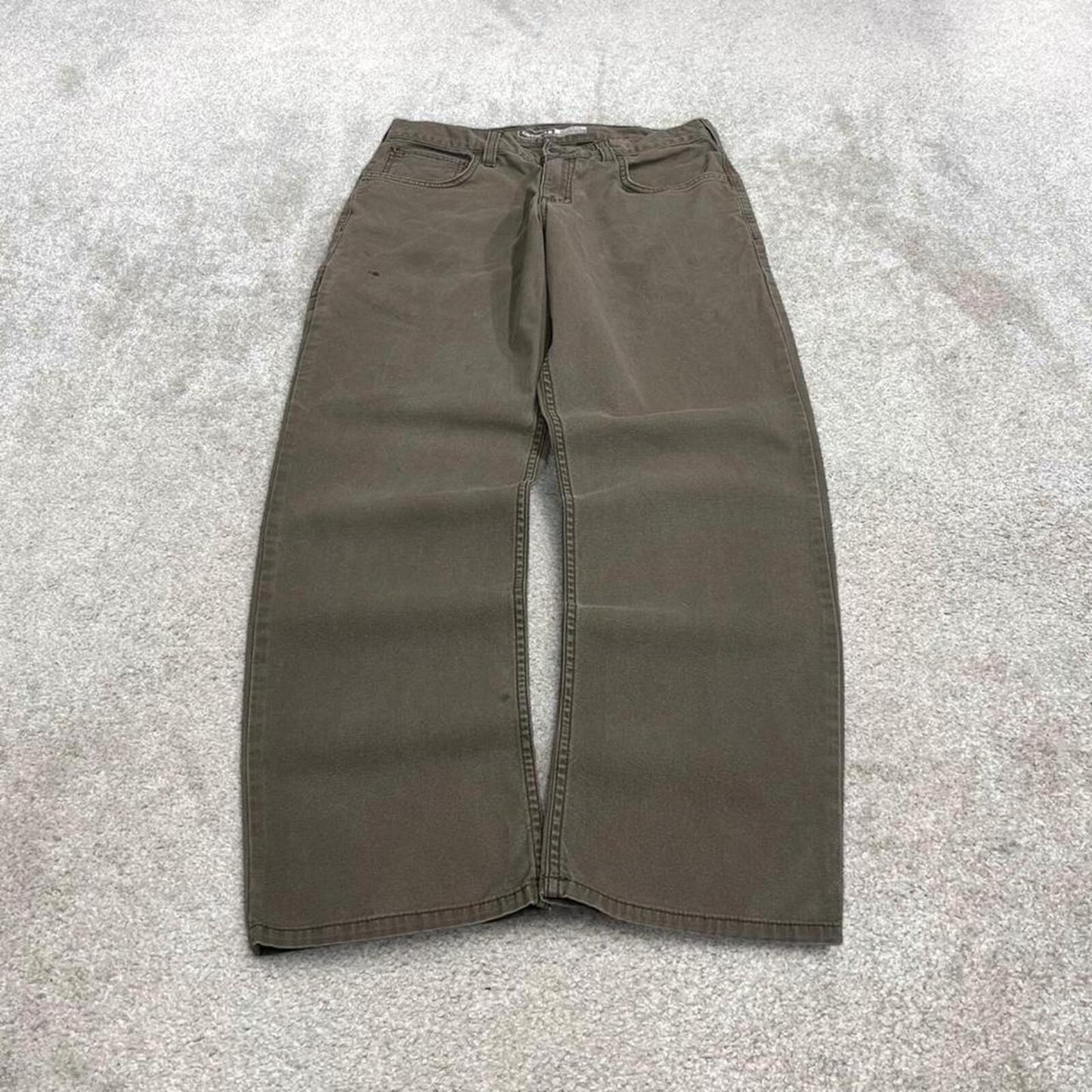 Carhartt cargo jeans canvas work pants grey Relaxed fit workwear utility pants patch logo