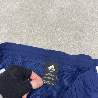 Vintage Y2K Adidas tracksuit bottoms navy Side stripe design mesh lined gym track pants