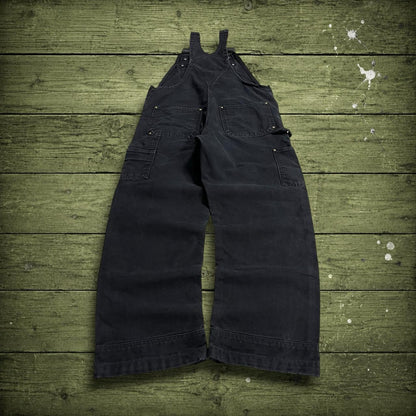 Carhartt dungarees y2k double knee black Festival / skate wear bib utility work overalls