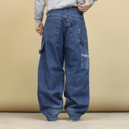 Baggy Paco carpenter jeans W34L31 wide leg denim embroidered y2k skate style pants loose