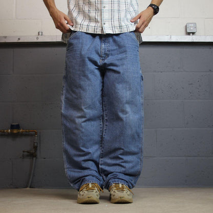 Denim carpenter jeans y2k loose W38L32 blue Falls Creek wide leg skater style work cargos