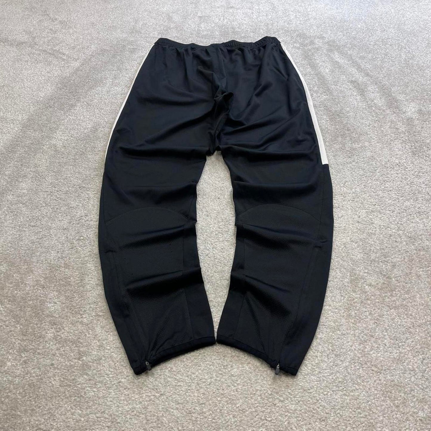 Black Nike Dri Fit trackies L y2k style joggers embroidered Swoosh logo track pants