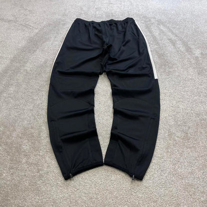 Black Nike Dri Fit trackies L y2k style joggers embroidered Swoosh logo track pants