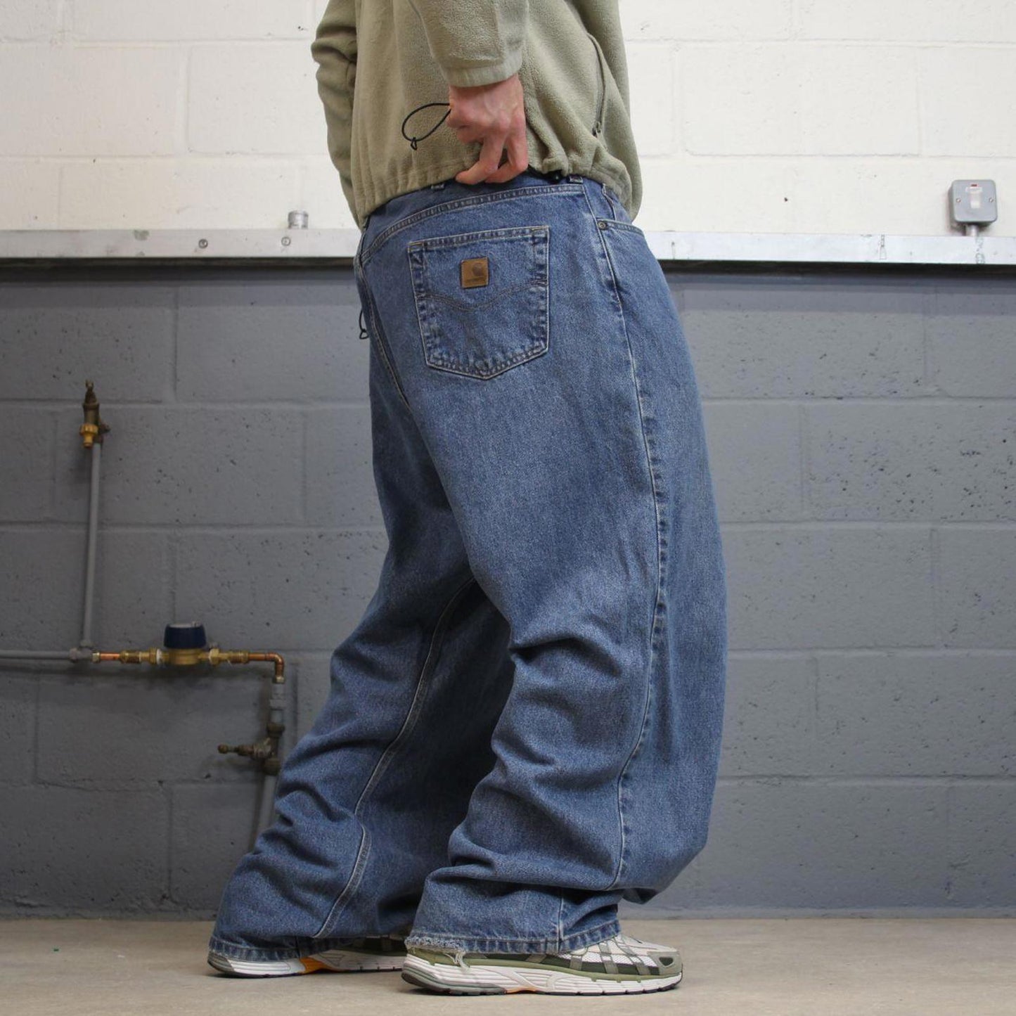 Y2K baggy Carhartt denim jeans blue Loose fit baggy skate style workwear pants