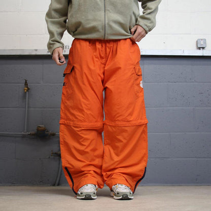 Baggy Starter trackies 2XL orange loose y2k detachable leg tracksuit bottoms convertible shorts