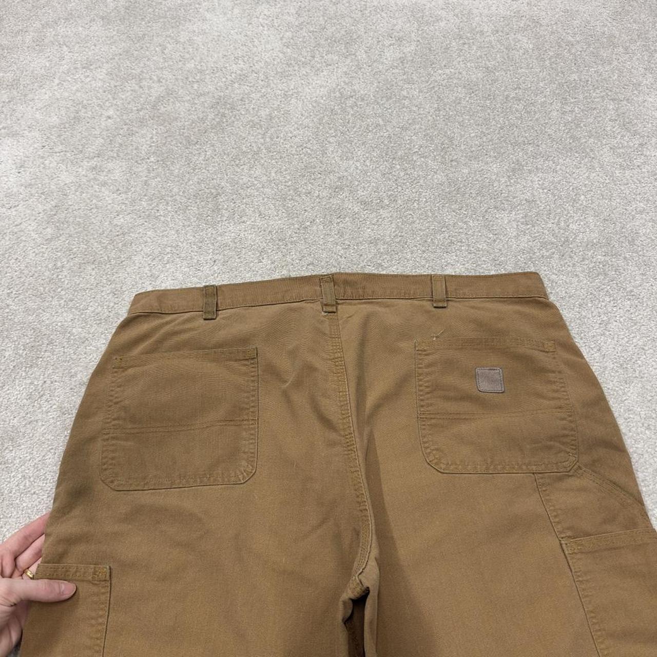 Carhartt carpenter shorts y2k tan Loose skater style canvas cargo work jorts