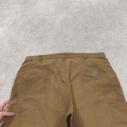 Carhartt carpenter shorts y2k tan Loose skater style canvas cargo work jorts
