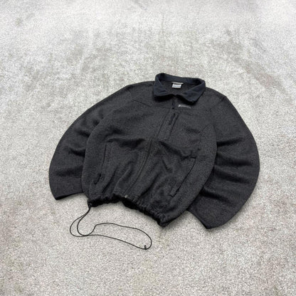 00s Columbia technical fleece L men's black full zip up y2k style autumn adjustable waist