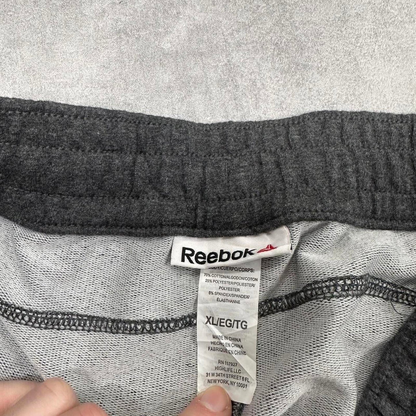 Y2k Grey Reebok joggers XL gym comfy sweatpants print logo