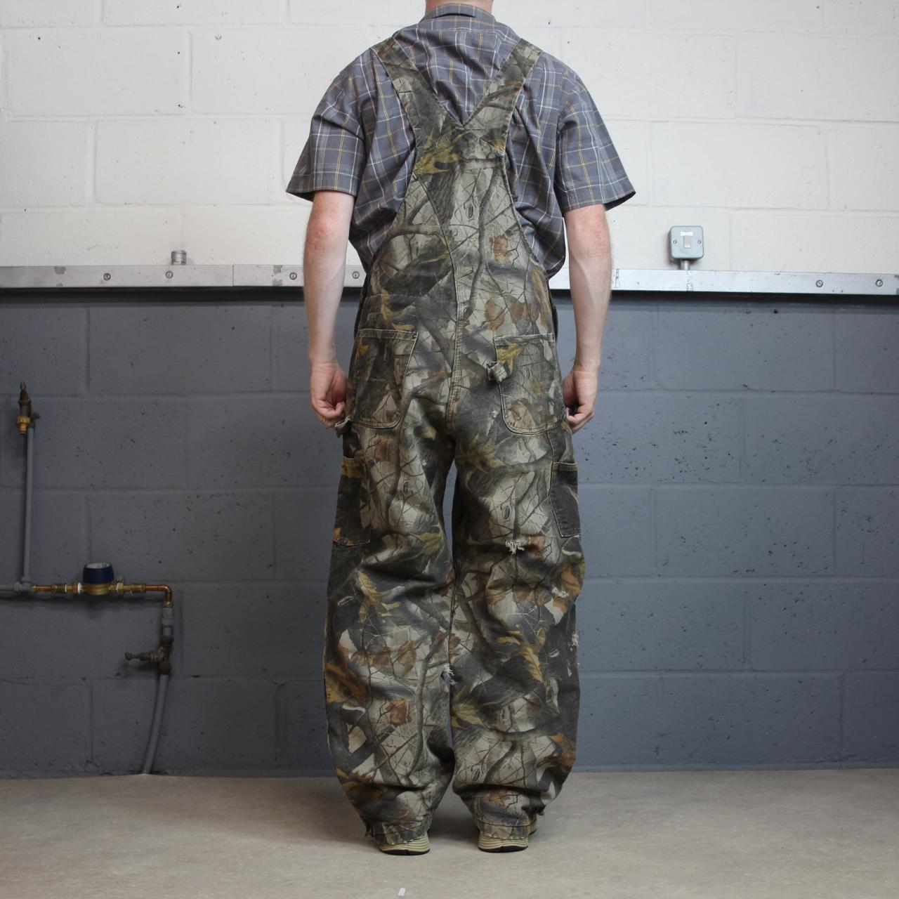 Carhartt baggy camo dungarees wide leg camo Canvas quilted Realtree camouflage bib overalls utility