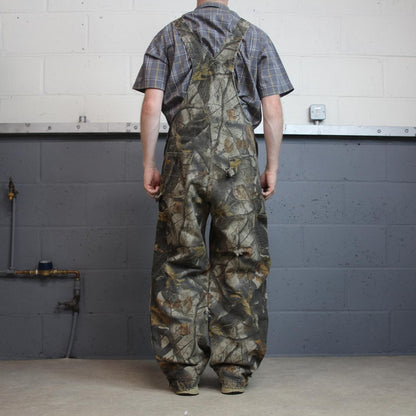 Carhartt baggy camo dungarees wide leg camo Canvas quilted Realtree camouflage bib overalls utility