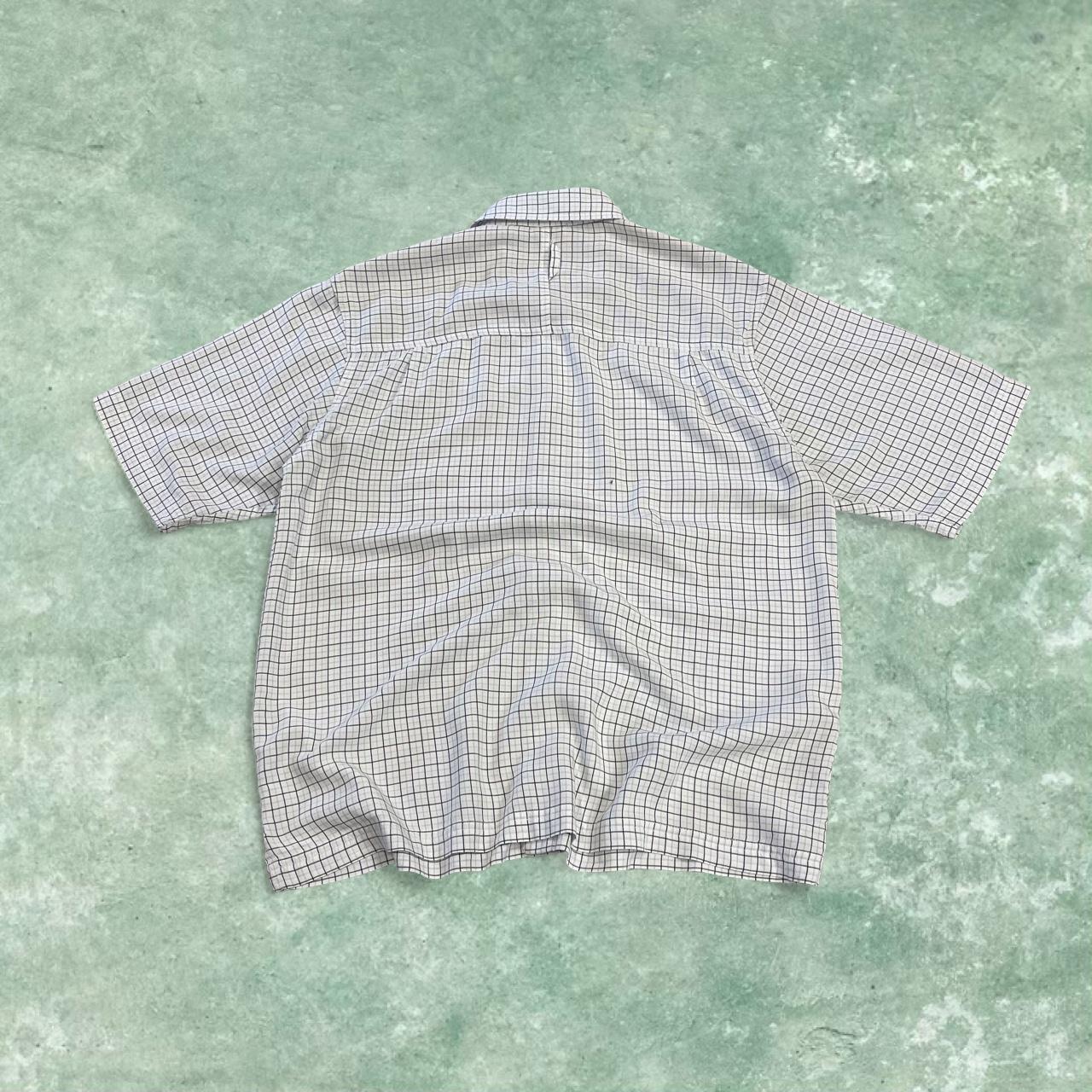 North Face checkered boxy short sleeve shirt white TNF Festival style boxy surf check shirt