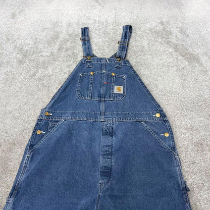 Vintage Carhartt dungarees W38L34 mens denim overalls blue utility worker skater