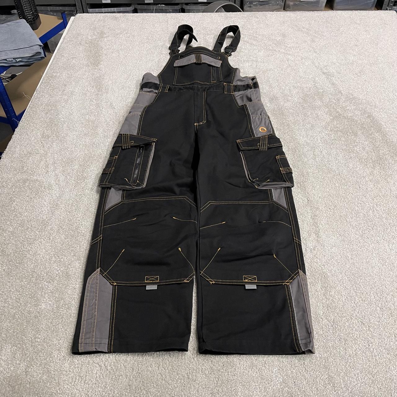 Ardon dungarees y2k workwear overalls black grey Bib & brace utility cargo pants