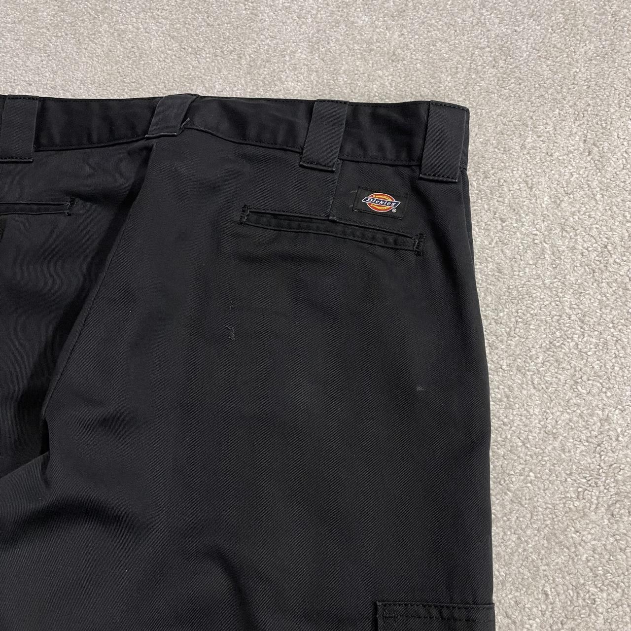 Y2K Dickies baggy cargo pants black W36L32 Wide leg relaxed straight chino style skate work trousers