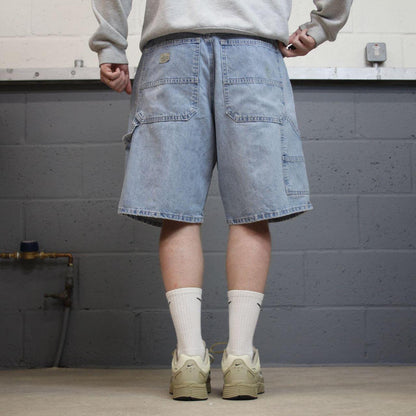 Lee denim carpenter shorts cargo blue Loose leg skater style surf jorts