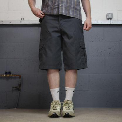 Dickies baggy cargo shorts chino grey Skater / surf style shorts loose wide leg festival
