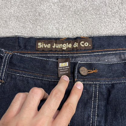 Extra baggy embroidered jeans y2k W42L32 navy blue