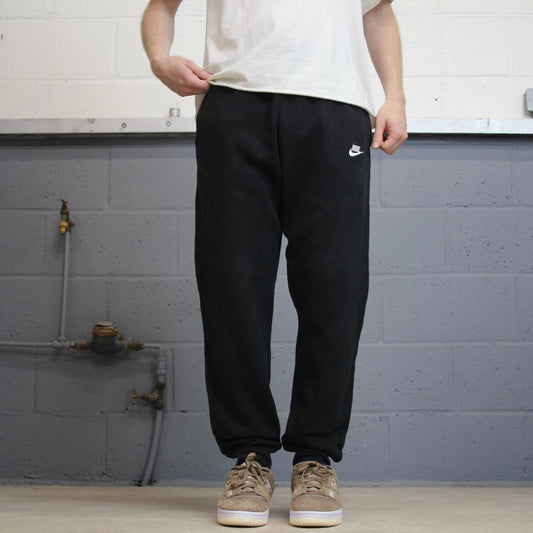 Y2k black Nike tracksuit bottoms Medium men's joggers sweatpants embroidered swoosh logo track pants