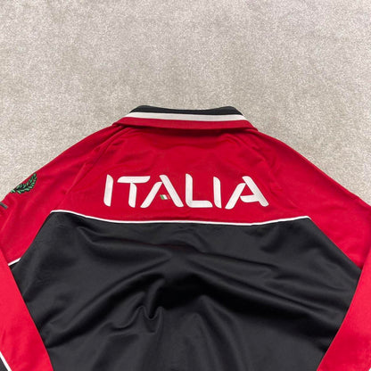 Y2k 00s Fila track jacket XL mens red black Italia sports full zip track suit top embroidered sporty