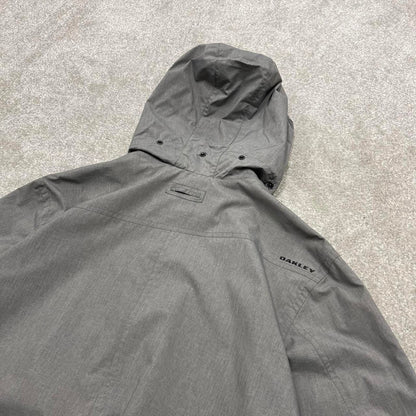00s Oakley technical jacket L men's y2k style grey tech lightweight windbreaker hooded coat