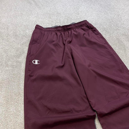 Burgundy Champion trackies Small loose baggy y2k style joggers embroidered track pants