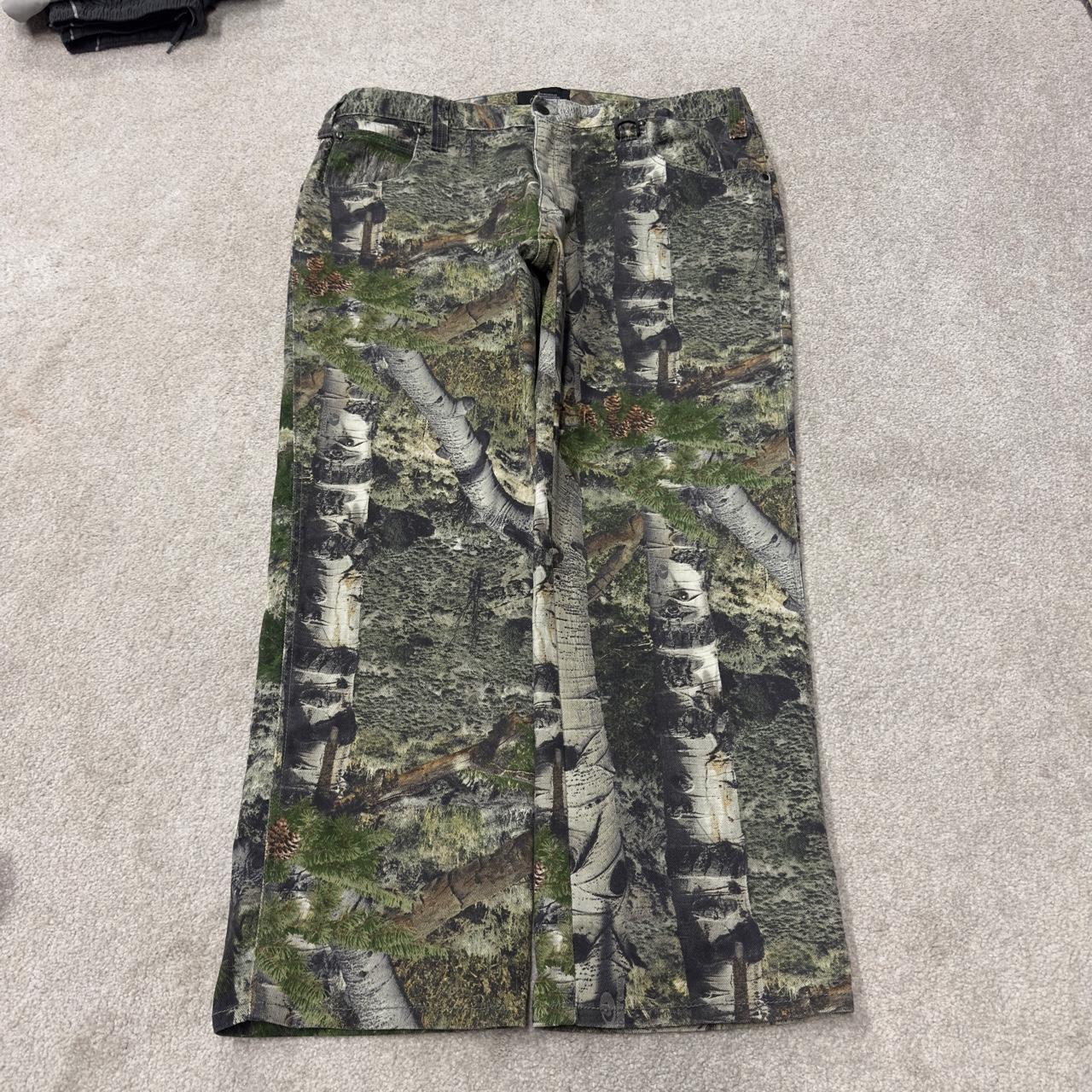 Y2K Mossy Oak camo jeans khaki green Straight leg stretch tree camouflage pants