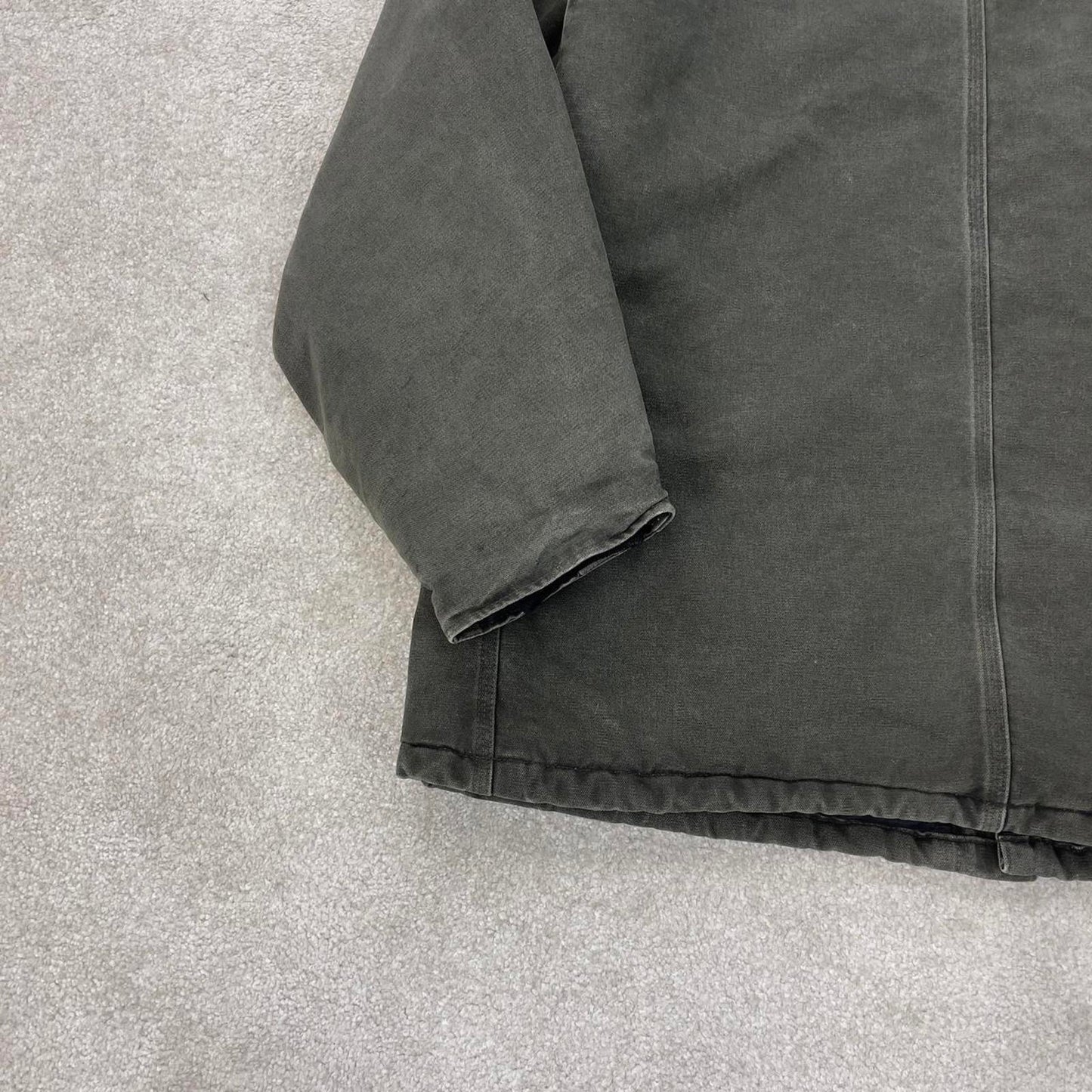 Vintage green Carhartt jacket XL canvas arctic quilt lined chore coat sandstone