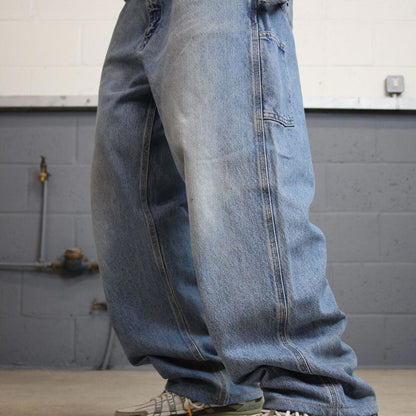 Blue Carhartt carpenter jeans W38L30 loose baggy denim original fit 90s skater style cargo pants