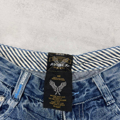 Mens Baggy Avirex Jean shorts W30