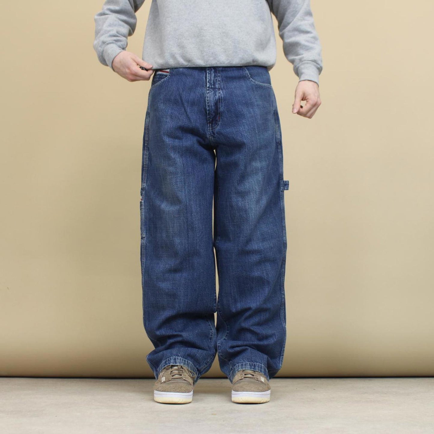 Baggy Paco carpenter jeans W34L31 wide leg denim embroidered y2k skate style pants loose