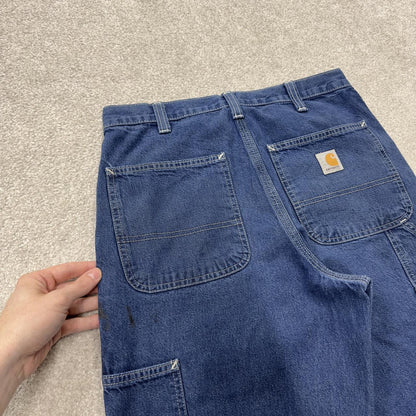 Vintage vintage Carhartt carpenter jeans y2k blue denimn Loose straight leg skater style workwear