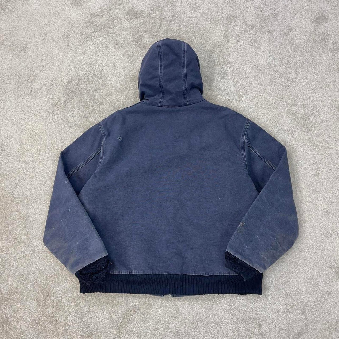 Vintage Carhartt hooded active jacket XL Navy canvas workwear jacket