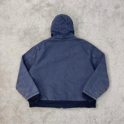 Vintage Carhartt hooded active jacket XL Navy canvas workwear jacket