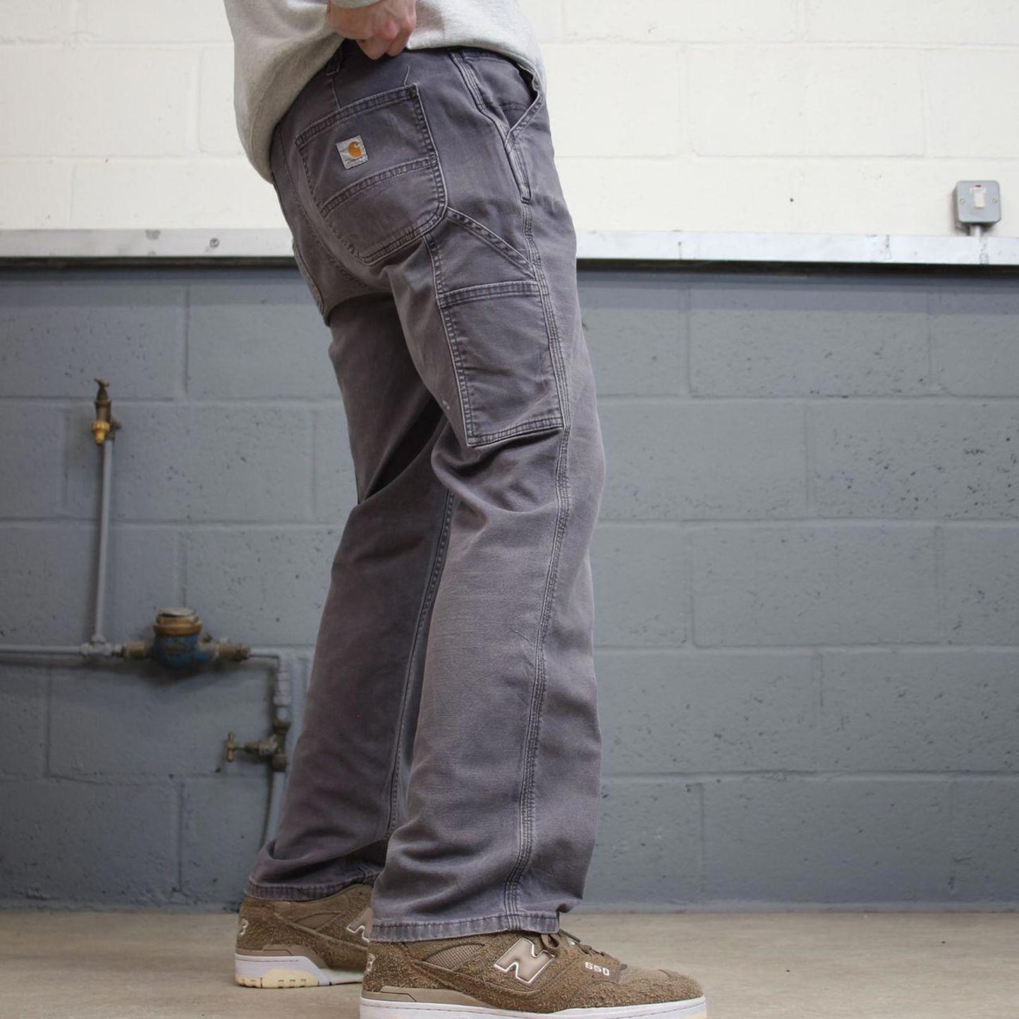 Grey Carhartt carpenter jeans size 10 W32L30 women's y2k 90s style cargos