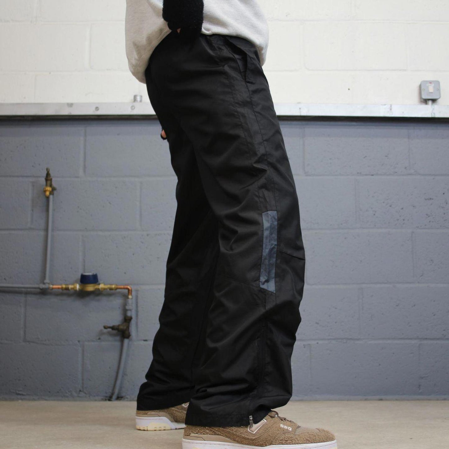 00s baggy Starter tracksuit bottoms black small loose y2k style sportswear track pants gym wear