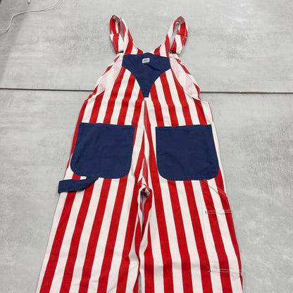 Vintage Liberty dungarees W34L30 USA striped mens canvas overalls