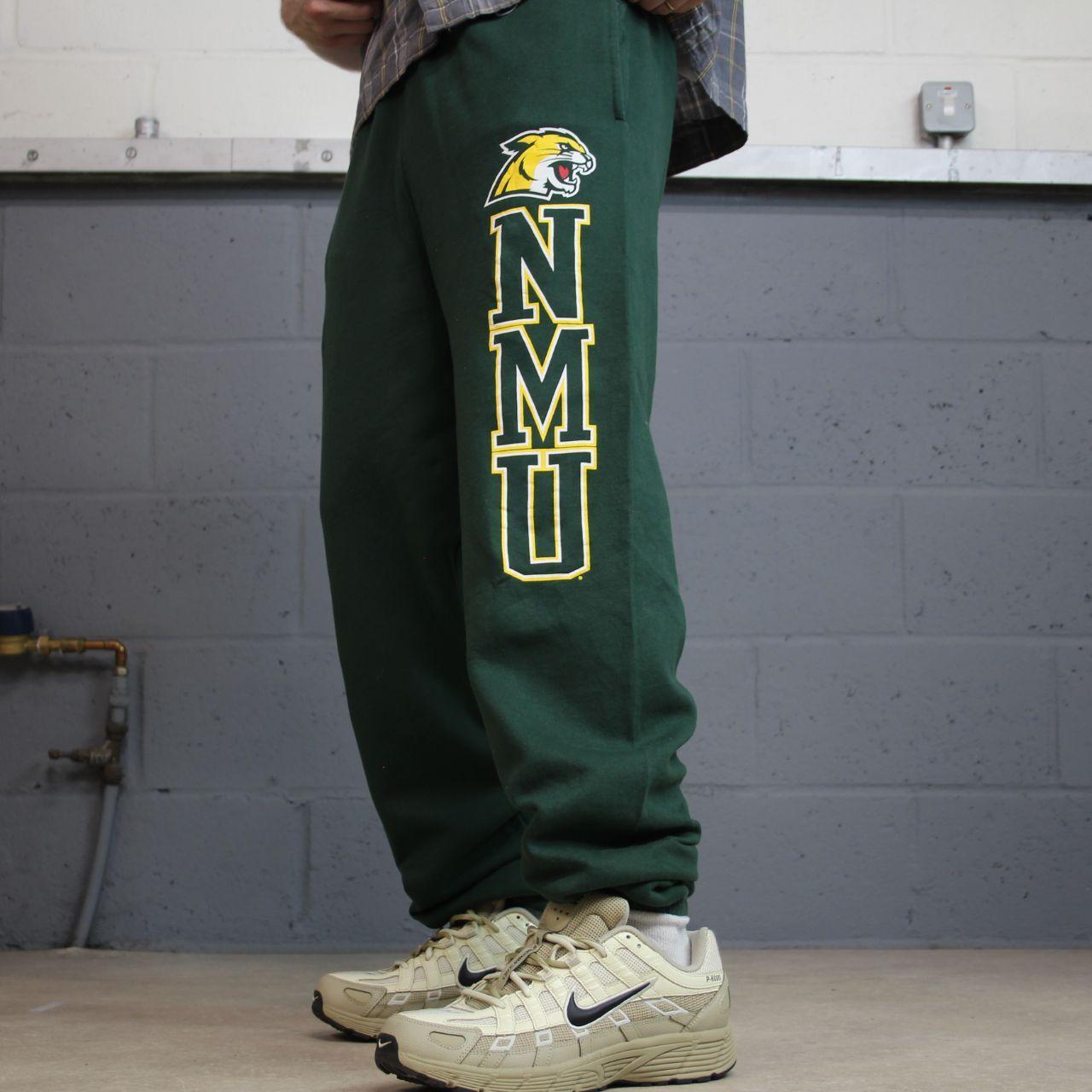 Green Y2K Champion joggers loose leg cuffed Loose casual 2000s style jogging bottoms