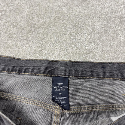 Faded Glory baggy denim shorts carpenter grey Loose fit skater surf cargo jean shorts summer