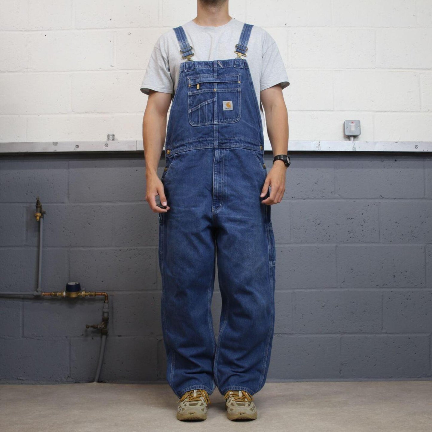 Carhartt denim Dungarees loose fit overalls blue Farmer workwear bib & brace utility